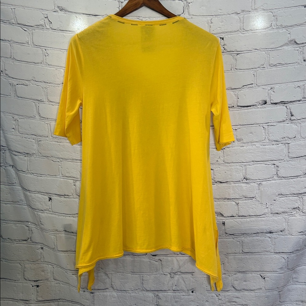 Johnny Was Bright Yellow Embroidered Top Size Medium Excellent Condition - Picture 2 of 13